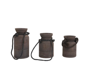 Wood Jug w/Rope