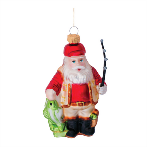 Santa Fishing Orn.