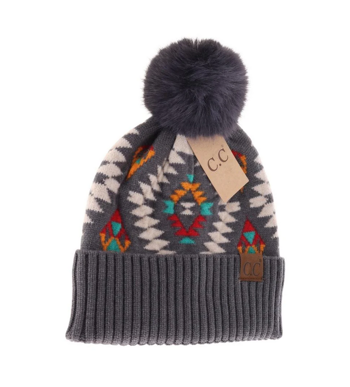Aztec Pom Beanie