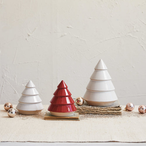 White Stoneware Trees