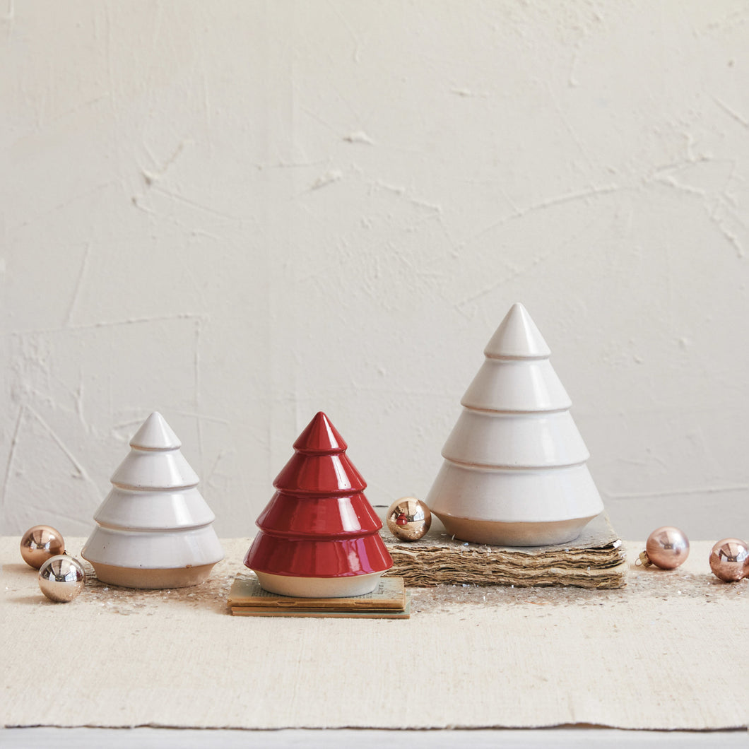 White Stoneware Trees