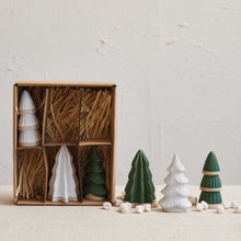 Green/White Stoneware Tree Set