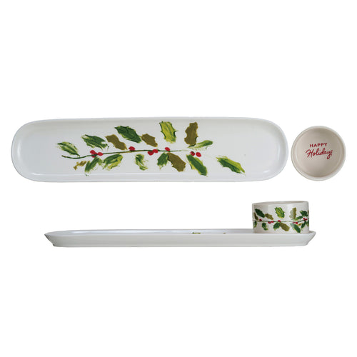Holly Platter + Dish