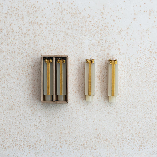 Cream + Gold Bow Candle Set