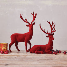 Burgundy Flocked Deer