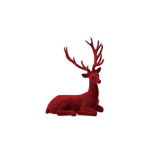 Burgundy Flocked Deer