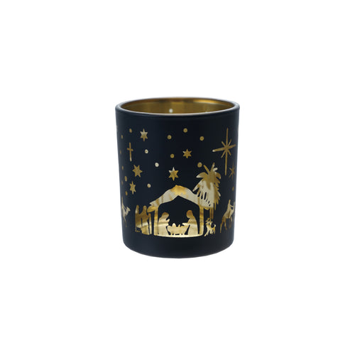 Nativity Etched Tealight