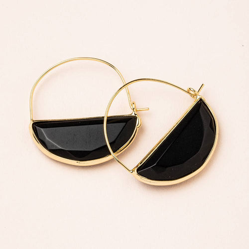 Stone Hoop - Black/Gold