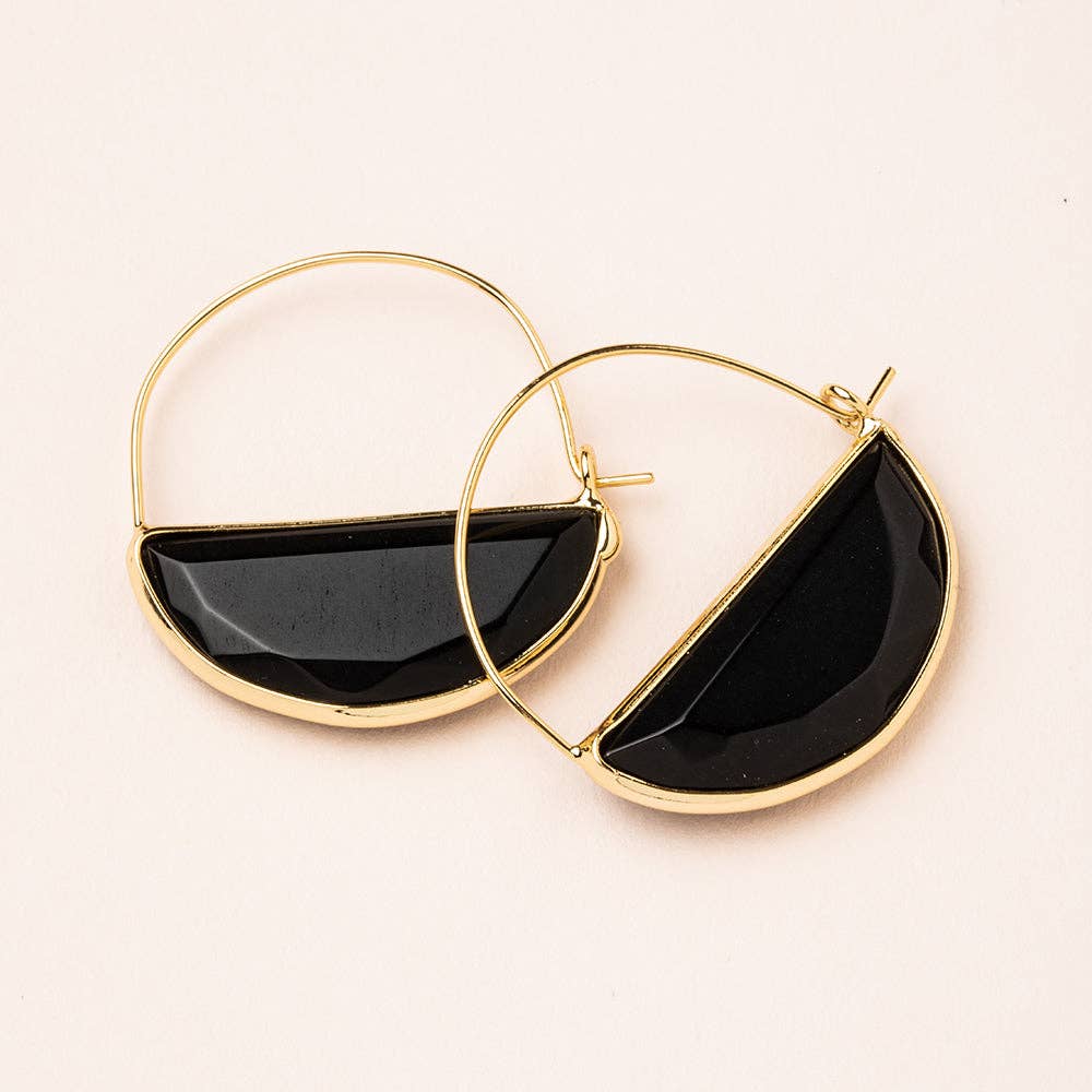 Stone Hoop - Black/Gold