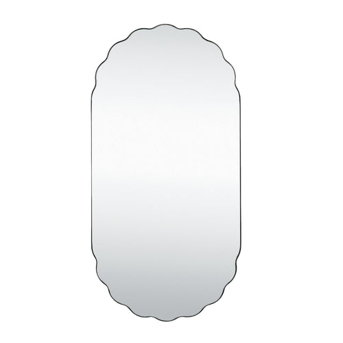 Metal Framed Scalloped Wall Mirror (Hangs Vertically & Horizontally)