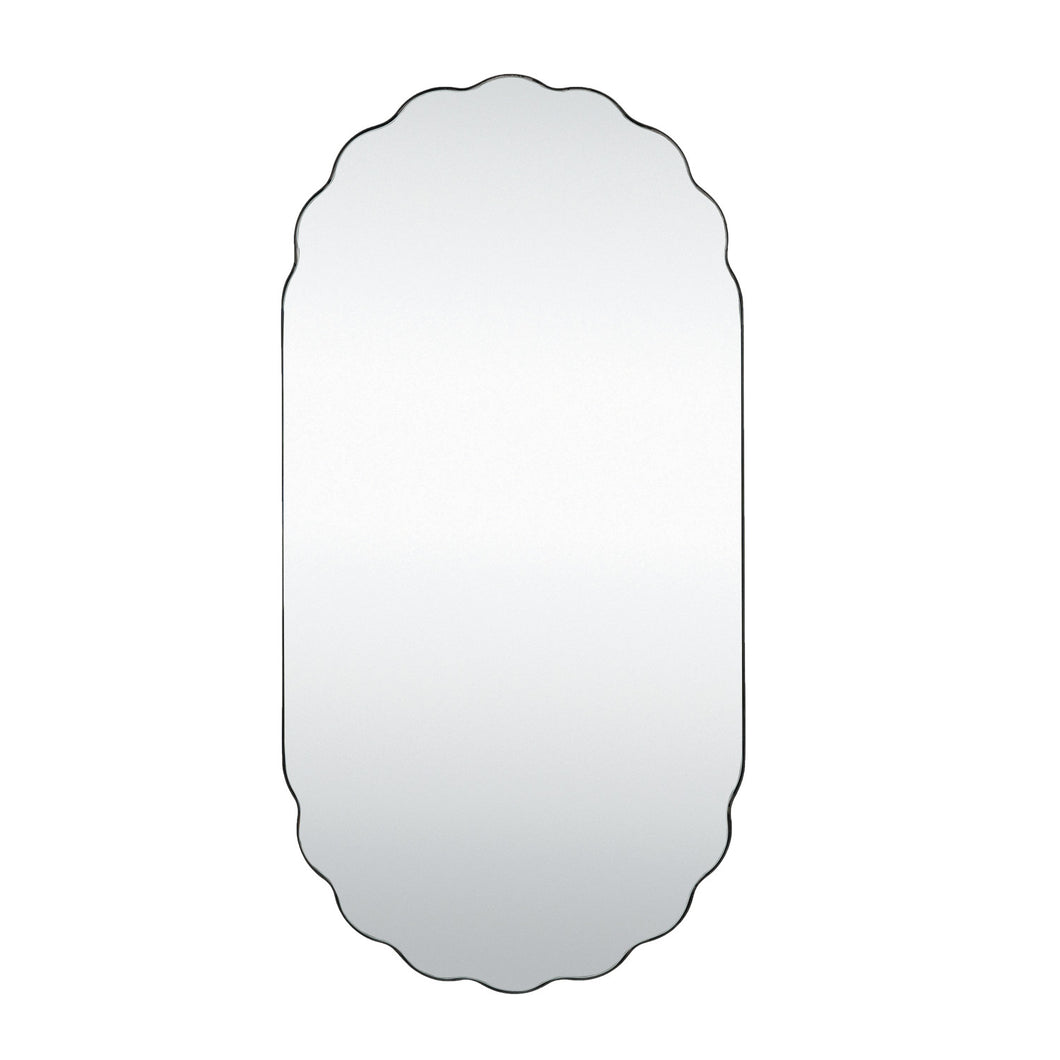 Metal Framed Scalloped Wall Mirror (Hangs Vertically & Horizontally)