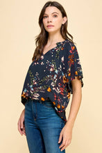 Floral Ruffled V-Neck Top