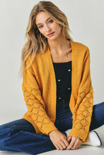 Waffle Knit Open Front Cardigan