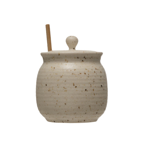 Stoneware Honey Pot