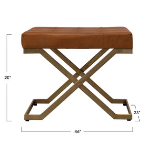 Tufted Leather Stool