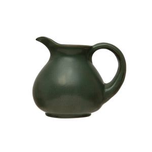 Green Stoneware Pitcher