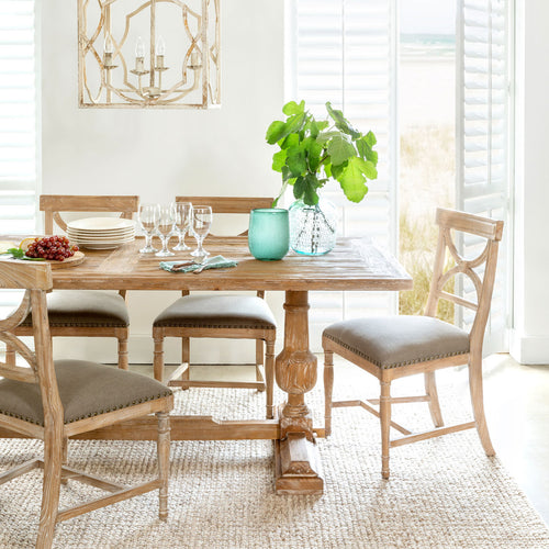 Column Table, White Washed