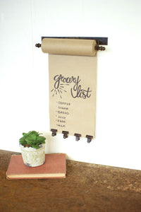 11" Hanging Note Roll w/4 Brass Clips