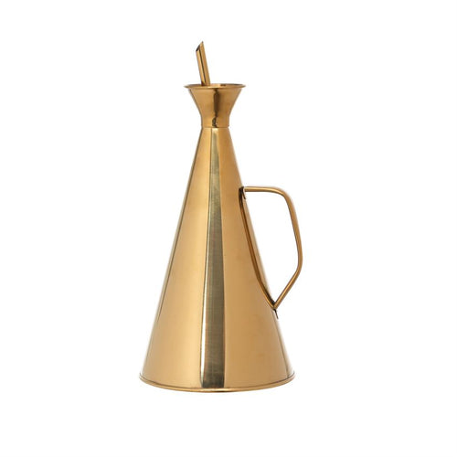 Stainless Steel Oil Cruet, Gold Finish