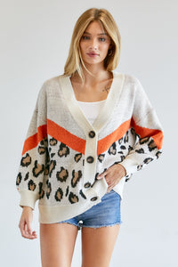 Leopard Button Cardigan